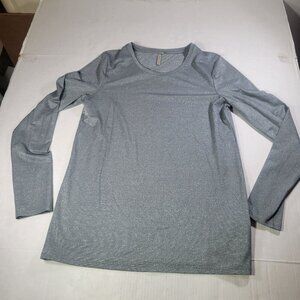Banana Republic Women Gray Metallic Long Sleeve Top Size M